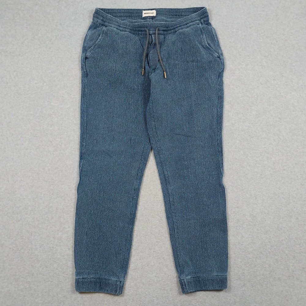 Taylor Stitch Pants Mens Small Blue Apres Shashiko Textured Joggers Huckberry